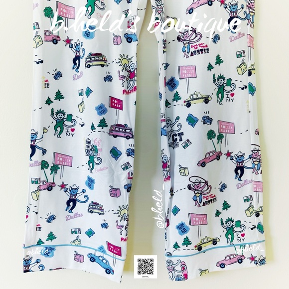Roller Rabbit Party In The USA Long Sleeve Polo Pajamas in White Size S NWT - Picture 15 of 17